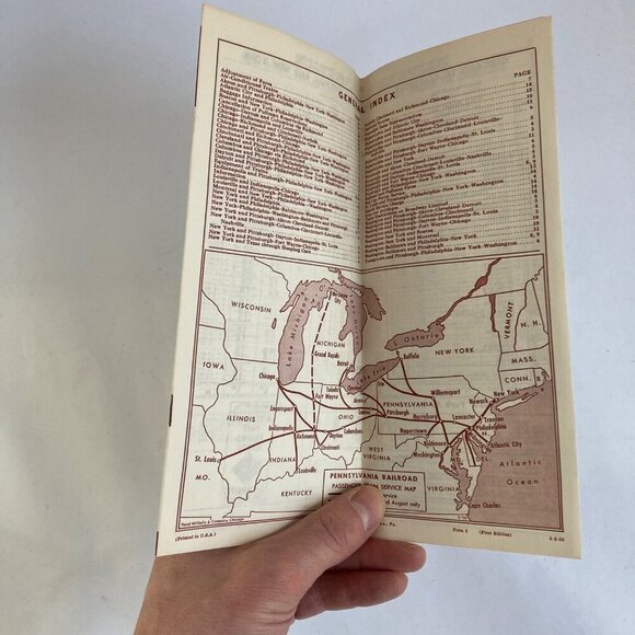 Vintage 1959 Pennsylvania Railroad Condensed Time Tables 4/26/1959 Railway Train - Picture 5 of 6